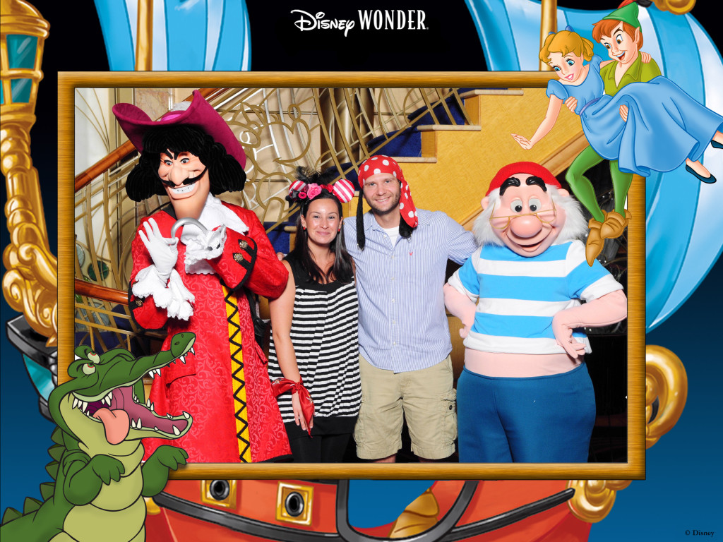 On the Disney Wonder celebrating pirate night.